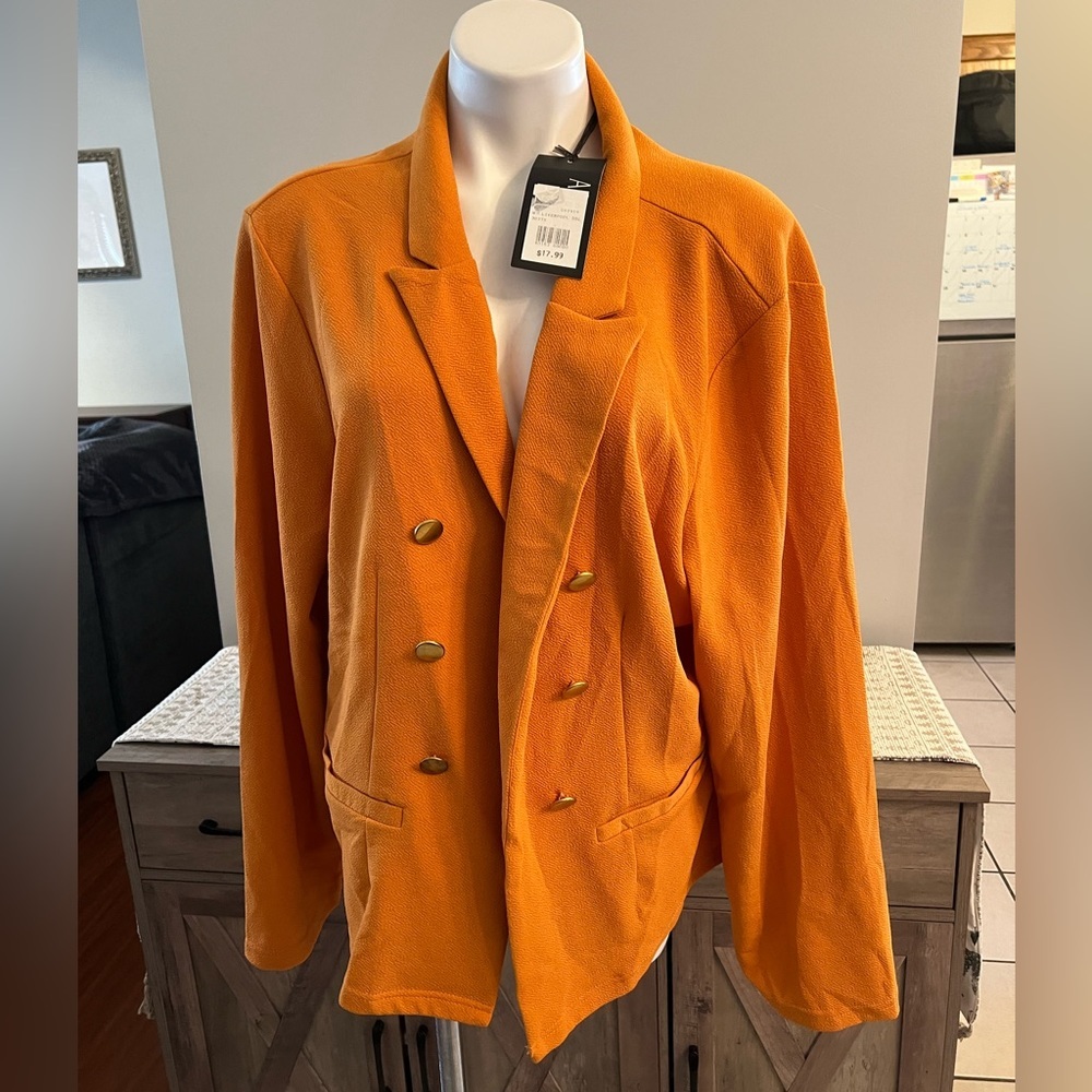 NWT Ashley Blue spandex orange blazer